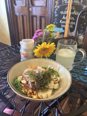 Ceviche de champignon   at Florencia - Vegan Kitchen in Lima