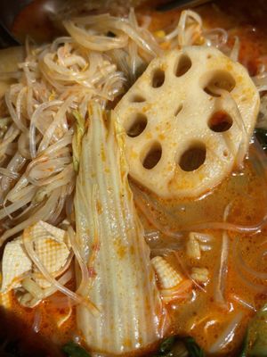 Vegan  at Aejeong hot pot restaurant in Seoul