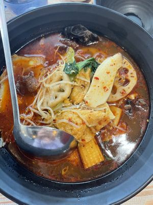   at Aejeong hot pot restaurant in Seoul