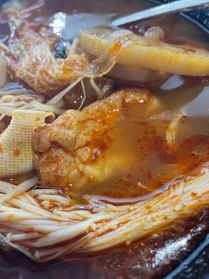   at Aejeong hot pot restaurant in Seoul