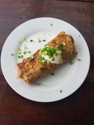 Vegan breakfast burrito. at The Hideaway in Kampot