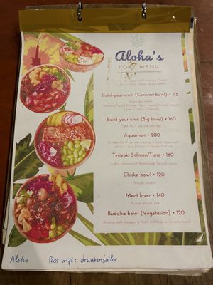 Menu  at Aloha Poke & Beer in Ho Chi Minh City