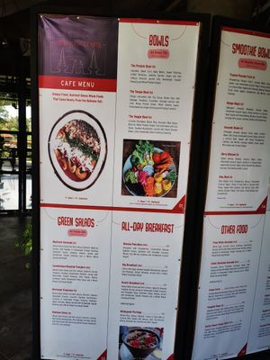 Menu at Ubud Yoga Centre in Ubud