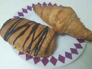 Pain au chocolat aka. napolitana + croissant at La Barra Dulce in Madrid