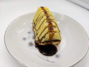 Broiled pineapple with a drizzle of raspberry balsamic vinegar. at Country Hearth Bed & Breakfast in New Holland