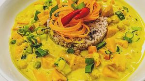 Irie irie vegan curry. Delicious and filling. at Soul Food Vendor in Plymouth