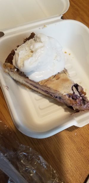 Delicious blueberry pie at Bean Vegan Cuisine in Charlotte