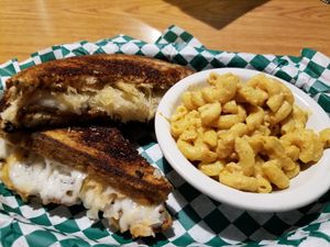 Bean Cuisine Reuben with Mac & Chez at Bean Vegan Cuisine in Charlotte
