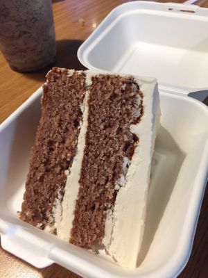 Strawberry cake , 6.00. Great taste  at Bean Vegan Cuisine in Charlotte