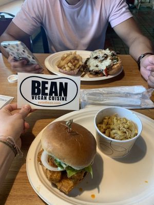 Buffalo Tofu Sandwich and the Cheesesteak Hoagie 🥰  at Bean Vegan Cuisine in Charlotte
