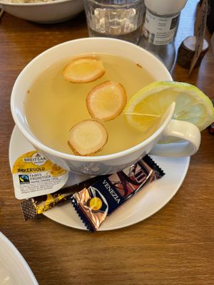 Freshly made ginger tea at Rosmarie in Schwaebisch Gmuend