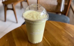 Avocado soy milk smoothiee  at Pim Tofu in Chiang Mai