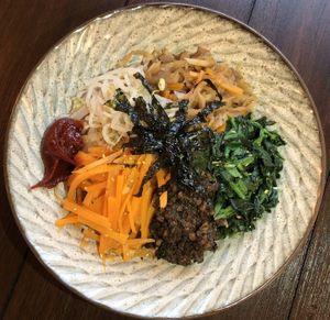 Organic bibimbap with Akitakomachi brown rice  ¥1480+tax  at VEGANIZED in Chiba
