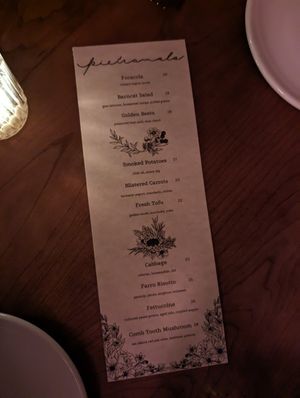 Menu for January 20, 2024 at Pietramala in Philadelphia