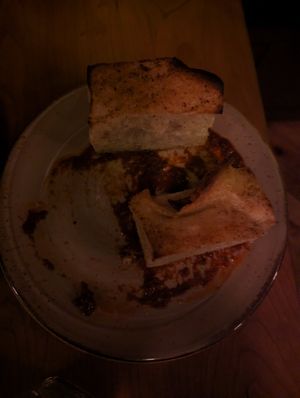Half an order of focaccia with tomato dip (actual order is double the size) at Pietramala in Philadelphia