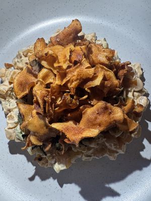 Golden beet salad with sour chard and crispy Sunchoke   at Pietramala in Philadelphia