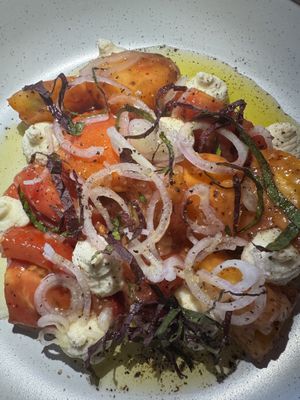 Heirloom tomato salad with cultured cashew  at Pietramala in Philadelphia