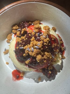 Blackberry crumble with corn ice cream   at Pietramala in Philadelphia