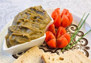 Romanian aubergines 'salad'  at Badly Drawn Cat Cafe and Gallery in Orkney Islands