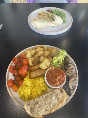 The Good Karma Brekkie and Vegan Breakfast Burrito   at Good Karma Coffee House in Brighouse