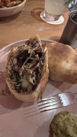 Mushroom and zucchini burrito   at Miss Margarita in Byron Bay