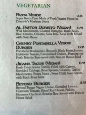 Veggie menu… but actually there is more that can be modified if asked👍🏼  at Unique Eats in Las Vegas