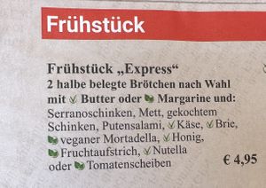 Vegan breakfast   at Cafe Extrablatt in Cologne