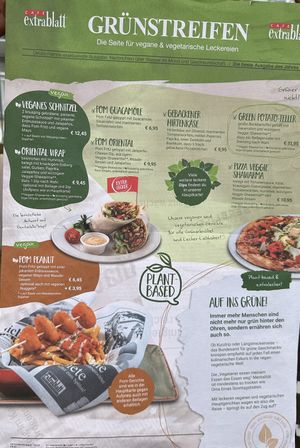 Vegan / Vegetarian menu  at Cafe Extrablatt in Cologne
