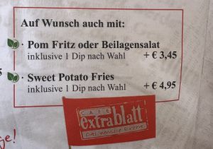 Vegan option   at Cafe Extrablatt in Cologne