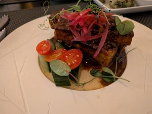 Vegan "jerk-inspired" tofu. OMG heaven at Restaurante Céu in Faro