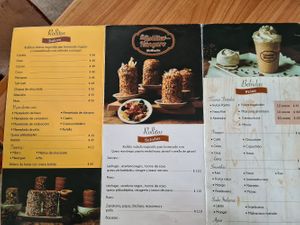 Menu at El Rollito Hungaro in Mexico City