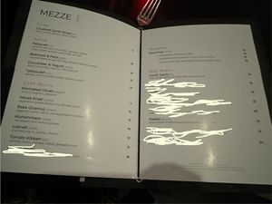 Mezze menu  at Leila in Detroit