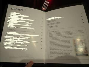 Dinner menu  at Leila in Detroit