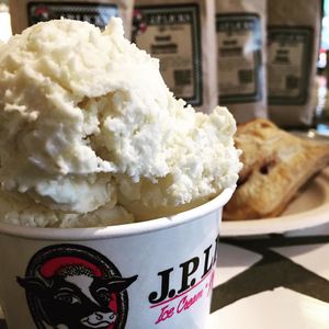  #vegan, dairy-free, gluten-free Pineapple Coconut ice cream. vegan Blueberry Turnover  at J.P. Licks in Cambridge
