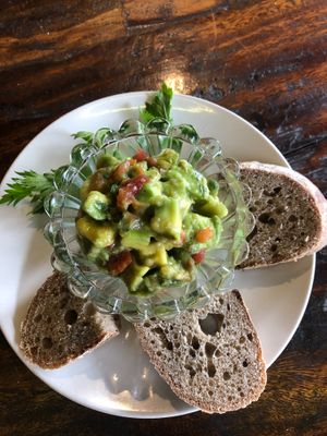 Homemade guacamole with organic avocadoes at Chakra Tavern in Tabanan