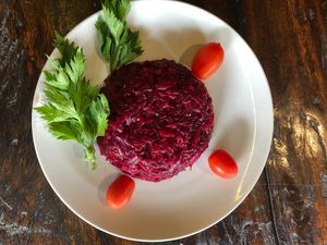 Beetroot salad at Chakra Tavern in Tabanan