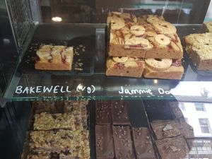 Bakewell slice and Jammie Dodger slice at Keenan's in Morpeth