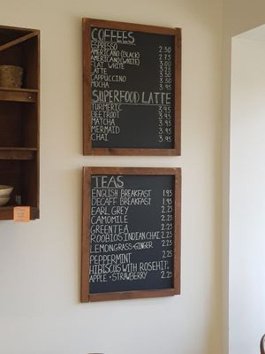 Drinks menu at The Market Place in Morpeth
