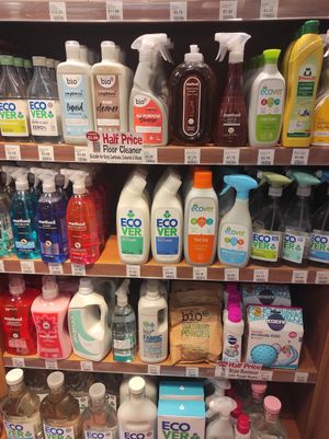 Cleaning products at Here's Health Cafe in Cork