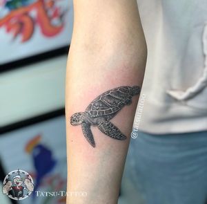 Vegan tattoo sea turtle tatuering vegansk Västernorrland  at Tatsu-Tattoo in Sundsvall