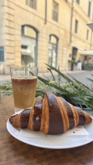 Croissant don’t know if it’s chocolate it was not really filled 🙈  at Pasticceria Flego in Verona