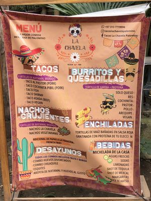 Sight that shows they “have” vegan options  at La Chavela in Palomino
