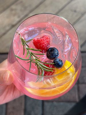 Barceloneta Sangria. Cheers!  at Telefèric Barcelona in Los Gatos