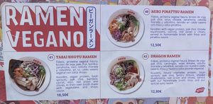 Vegan ramen menu  at Ramen Shifu - Consell de Cent in Barcelona
