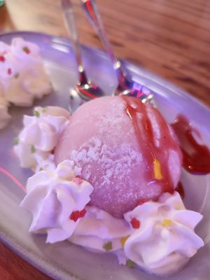 Raspberry mochi 🥰 at Ramen Shifu - Consell de Cent in Barcelona
