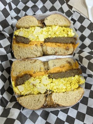 The super vegan on an everything bagel - bomb!   at Frankie's NY Bagels in Eureka