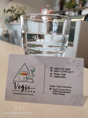 Business card at Six Spring Vegetarian Cafe in Penang