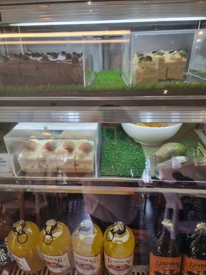 Cake display at Six Spring Vegetarian Cafe in Penang