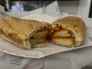 Vegan “chicken” parm #Veganuary at Nicole's Pizza in Boston