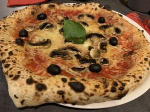 Vegan! Cheese! Molten! On pizza!!   at Triangolo in Vienna